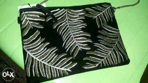 Black And Brown Leafy Sling Bag Not used export quality hand