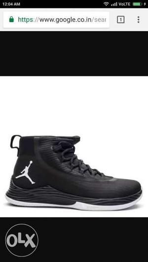 Black And White Air Jordan Basketball Shoe