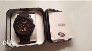 Black Fossil(fs) Chronograph Watch And Box.