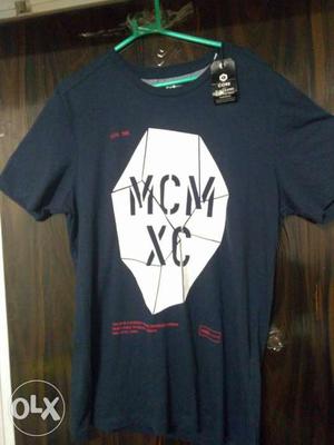 Blue MCM XC Printed Crew-neck T-shirt