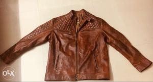 Brand new Pure leather Brown Leather Zip-up Jacket
