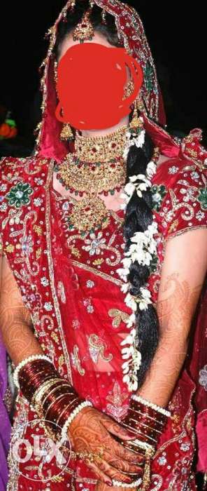 Bright mehroon wedding lehenga blouse can be