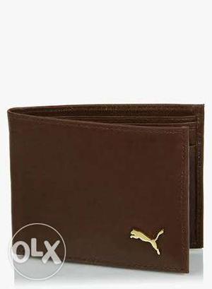 Brown Puma Leather Bifold Wallet