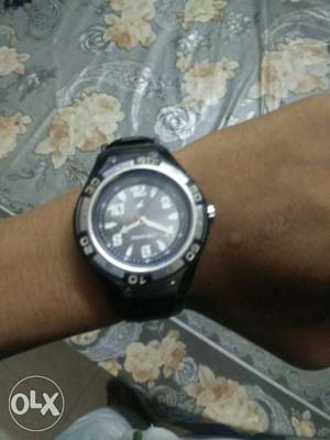 Fastrack Watch. Ss Black,50m Wr. At good