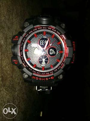G-Shock Black And Red Chronograph Watch only 1 day old