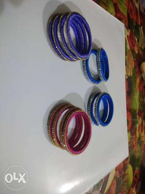 Hand made silk thread bangles, Total 2 pairs of