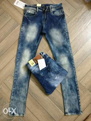 High Quality Knitted Dobby Lycra Branded Jeans,