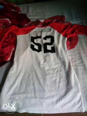 Ladies White And Red #52 Jersey