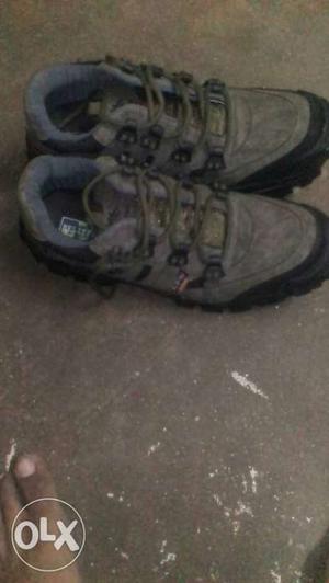 Pair Of Gray Hiking Shoes