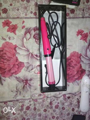 Pink And Black Curling Wand With Clip
