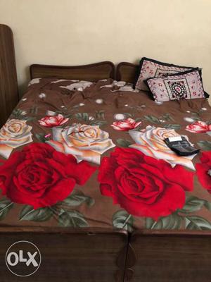 Red, White And Brown Floral Beddings