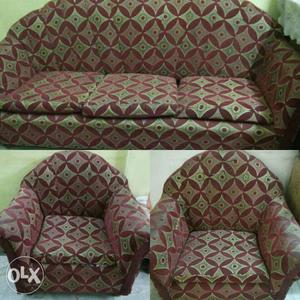 Red-and-gray Fabric Sofa Set Collage