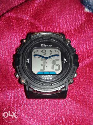 Round Black Kenko Digital Watch