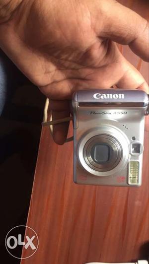Silver Canon Power Shot Camera