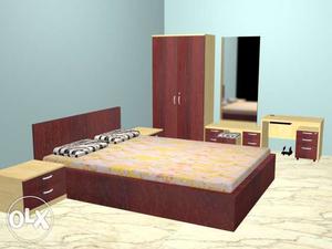 Solid Wooden Bedroom set with storage.