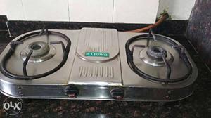 Stainless Steel Crown Double Burner Gas Stove