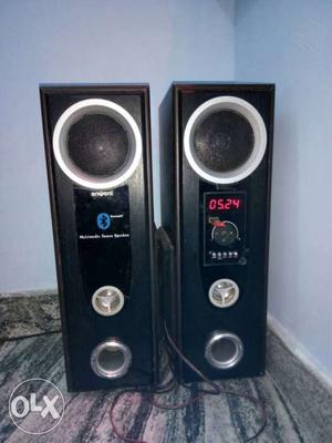 Two Black Cabinet Speakers