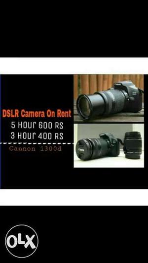 Two Black DSLR Cameras