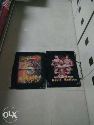 Two WWE Drawstring Backpack