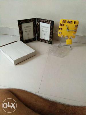 Unused Photo Frame And Table Clock best Table