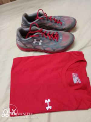 Used Under Armour gym tshirt and shoes. Original
