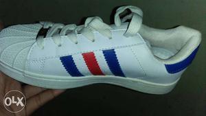 White And Blue Adidas Stansmith