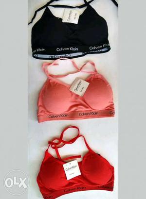 Women's Red,pink And Black Calvin Klein Sports Bras
