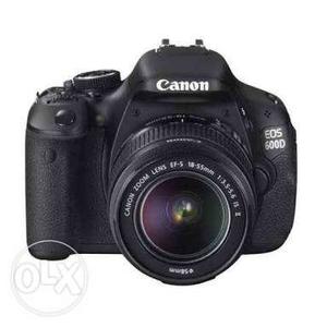 Black Canon EOS 600D DSLR Camera