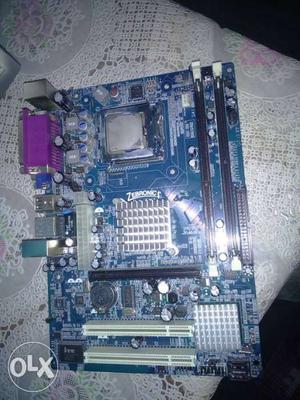 Blue Zebronics Motherboard g41 neat condition with processor