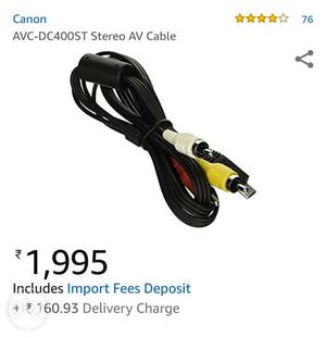 Cannon Camera Stereo AV Cable 2 Data Cable