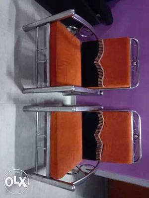 Two Stainless Steel Armchairs