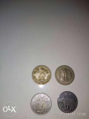 100 Antique coins of 25 paisa 
