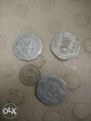 4 old indian coins