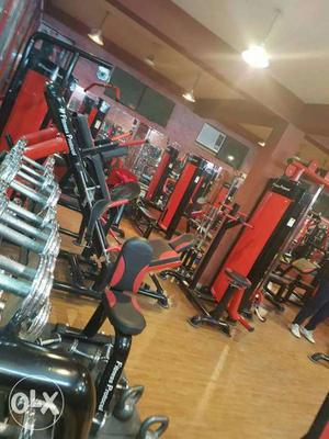 Black And Red Gym Equipments