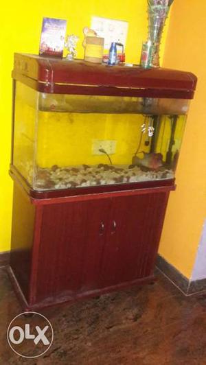 Brown Hood Fish Tank Cabinet