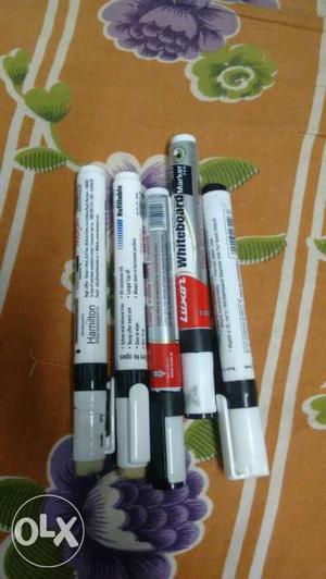 Five White board Marker Pens