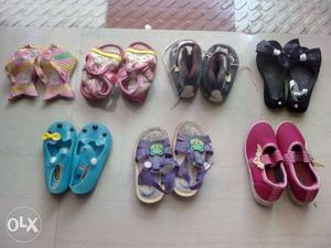 Infant and baby shoes 7 pairs from 1 to 2 years