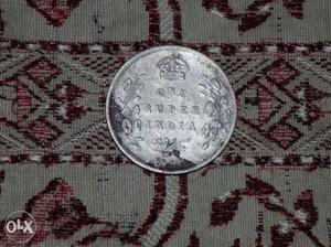 One Rupee Indian 110 years Coin original chandi