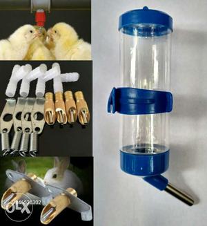 Plastic water and food feeders for birds makes ur