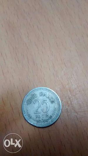 Twenty-five paise coins of Bombay mint diamond
