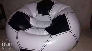 White And Black Soccer Ball Bean Bag