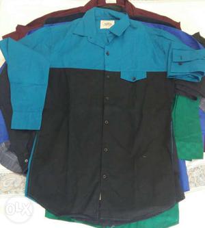 Black And Blue Dress Shirt