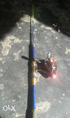 Blue And Yellow Fishing Rod