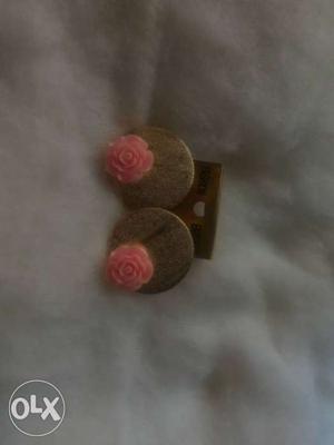 Brown And Pink Earrings