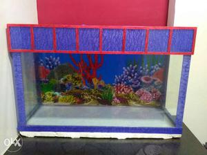 Clear Red And Purple Fiber Fish Tank