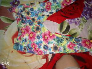 Flower printed pants for girls size 28