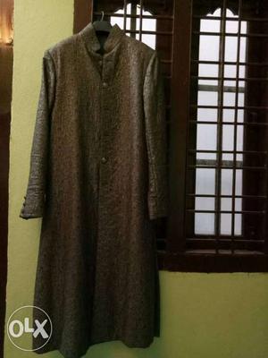 Gray And Brown Sherwani Traditional Suit