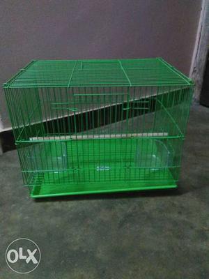 Green Steel Pet Cage