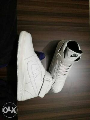 Pair Of White Nike Air Force 1 High