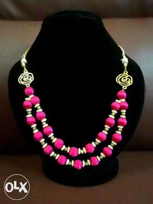 Pink And Brown Necklace